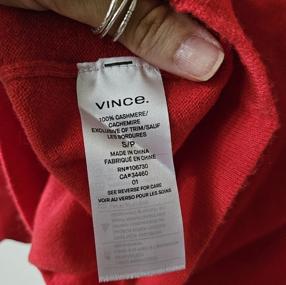 NWT Vince 100% cashmere sweater in Poppy, small - Picture 6 of 7